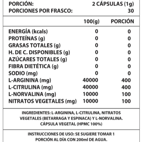🧬 ÓXIDO NÍTRICO - Suplemento Premium 1000 mg
